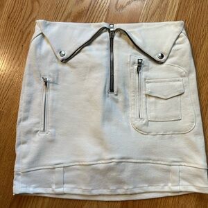 RtA White Skirt with Zipper Accents